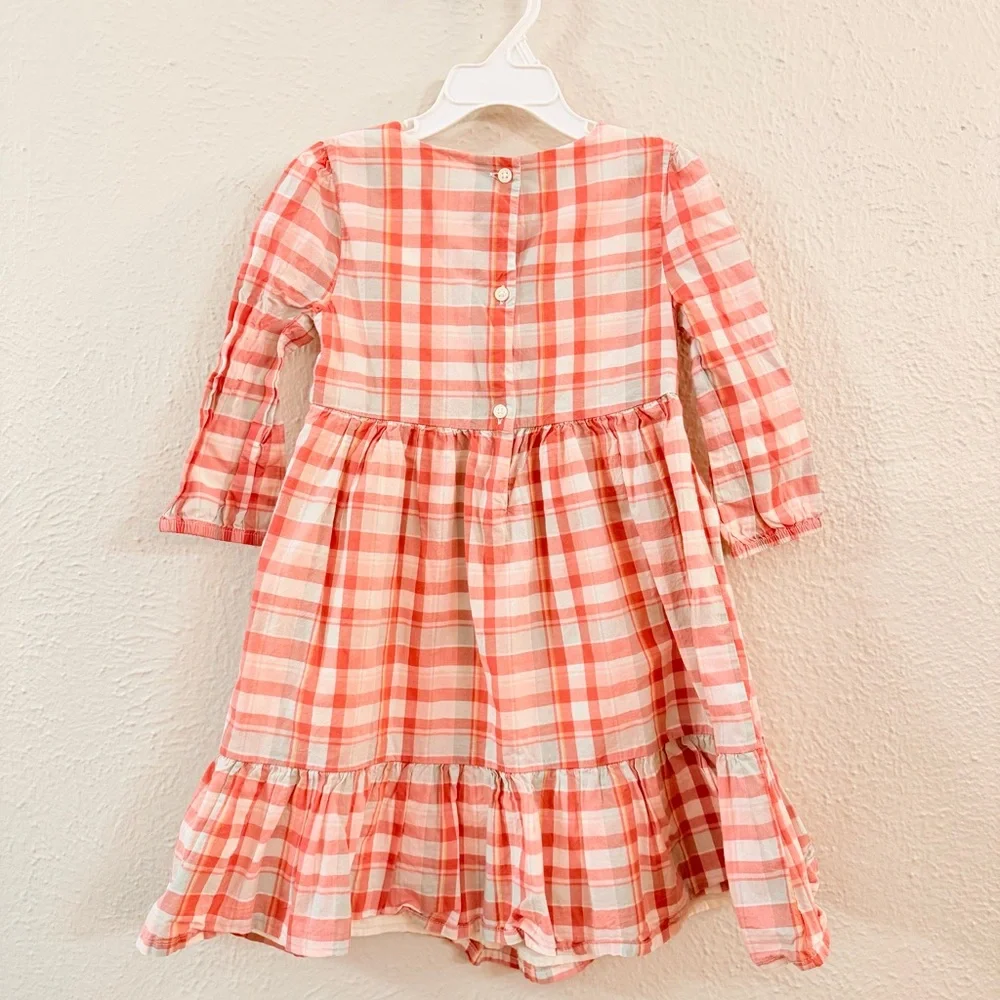 Oshkosh pale pink plaid ruffle dress